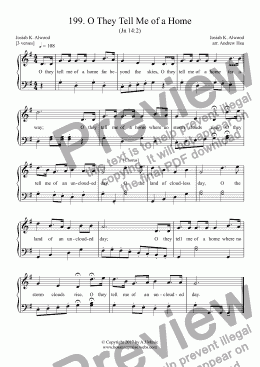 page one of O They Tell Me of a Home - Easy Piano 199