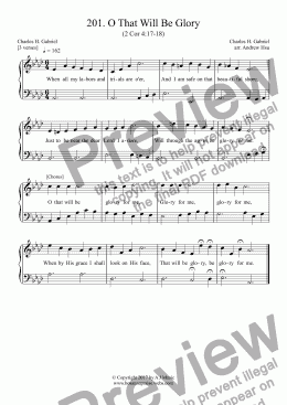 page one of O That Will Be Glory - Easy Piano 201