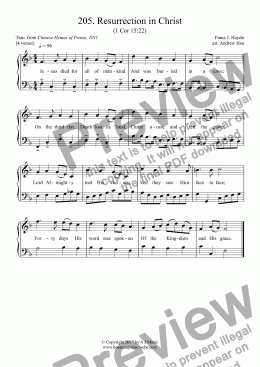 page one of Resurrection in Christ - Easy Piano 205