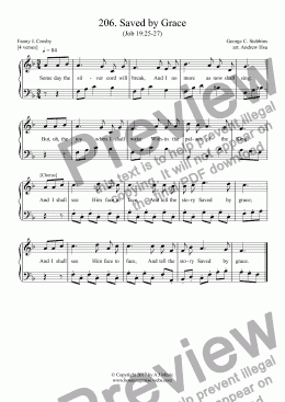 page one of Saved by Grace - Easy Piano 206