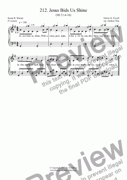 page one of Jesus Bids Us Shine - Easy Piano 212