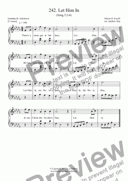 page one of Let Him In - Easy Piano 242