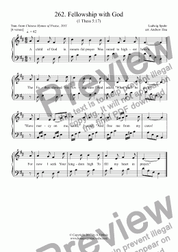 page one of Fellowship with God - Easy Piano 262