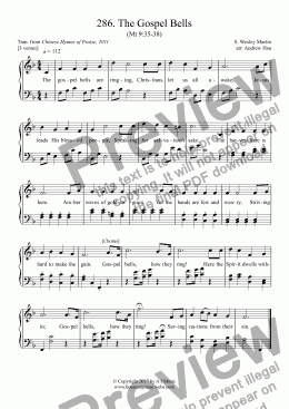 page one of The Gospel Bells - Easy Piano 286