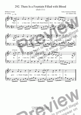 page one of There Is a Fountain Filled with Blood - Easy Piano 292