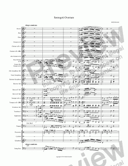 page one of Bennette - Serengeti Overture