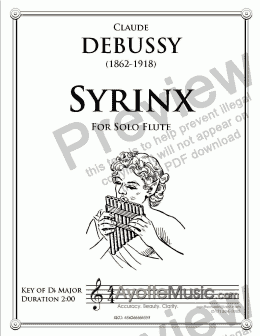 page one of Debussy - Syrinx 