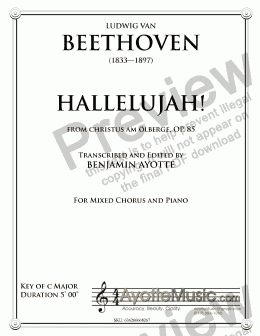 page one of Beethoven - Hallelujah Chorus (from Christ on the Mount of Olives)