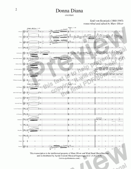 page one of Reznicek - Donna Diana Overture