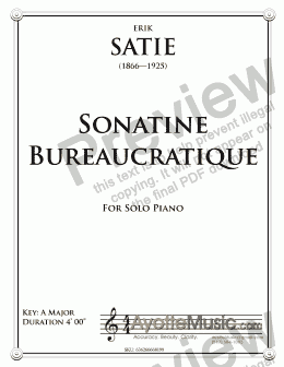 page one of Satie - Sonatine Bureaucratique