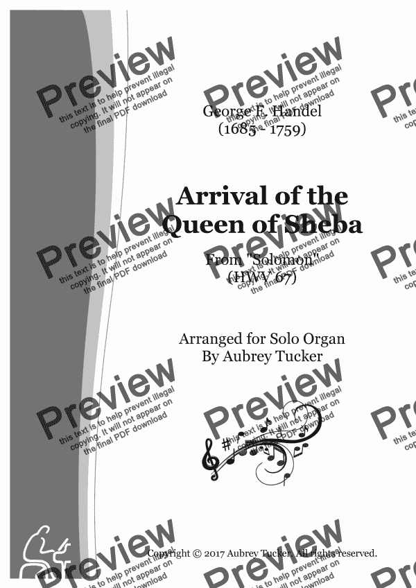 Organ: Entry / Arrival Of The Queen Of Sheba (from Solomon HWV 67 ...