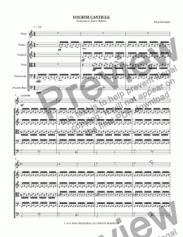 page one of Fourth Canticle (flute [C foot] & string quintet)