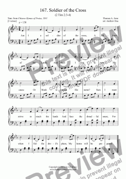 page one of Soldier of the Cross - Easy Piano 167