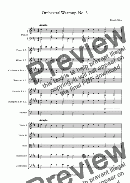 page one of Orchestral Warmup No 3 - Score and parts