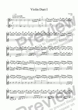 page one of Violin Duet I (2 violins) [1994]