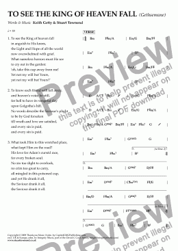 page one of TO SEE THE KING OF HEAVEN FALL (Gethsemane)