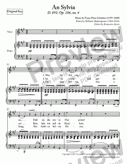 page one of Schubert - An Sylvia for HIgh Voice in A Major