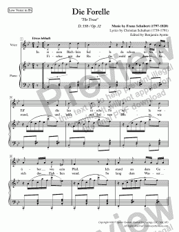 page one of Schubert - Die Forelle for Medium Voice in B-flat Major