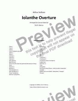 page one of Iolanthe Overture