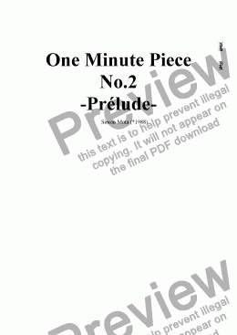page one of One Minute Piece No2 -Prelude-