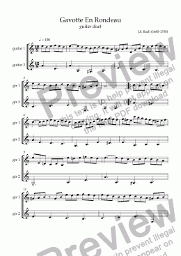 page one of Gavotte En Rondeau (guitar duet)