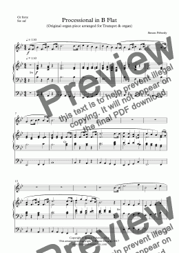 page one of Processional in B Flat for Trumpet & Organ (Arrangement of original organ piece)