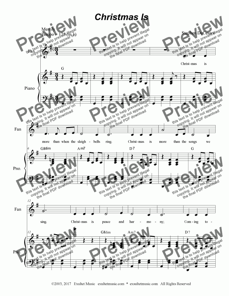 Christmas Is - Download Sheet Music PDF file