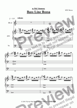 page one of Bass Line Bossa