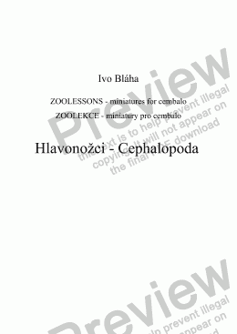 page one of HLAVONOŽCI (Cephalopoda) pro cembalo