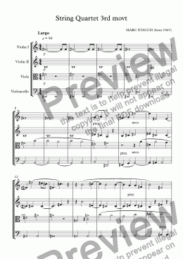 page one of String Quartet - 3rd movt