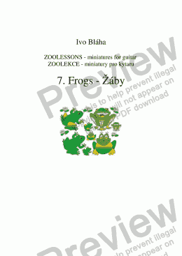 page one of ŽÁBY (Frogs) pro cembalo