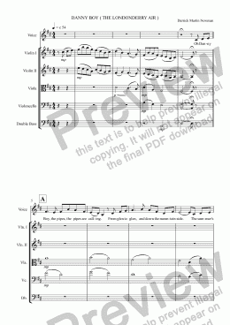 page one of The Londonderry Air - Voice + Strings