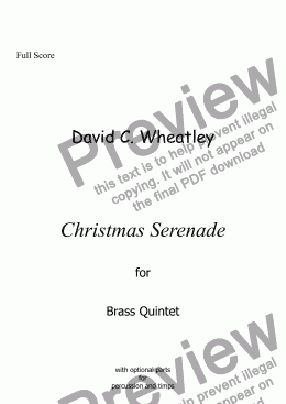 page one of Christmas Serenade for brass quintet by David Wheatley
