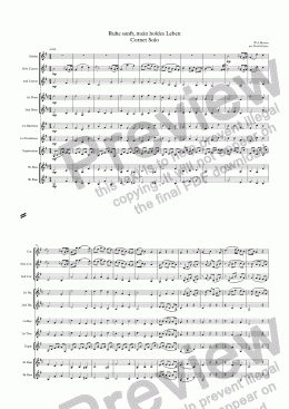 page one of Ruhe sanft, mein holdes Leben Cornet Solo