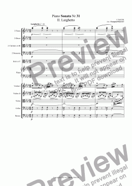 page one of HAYDN Piano Sonata Nr 38 II. Larghetto