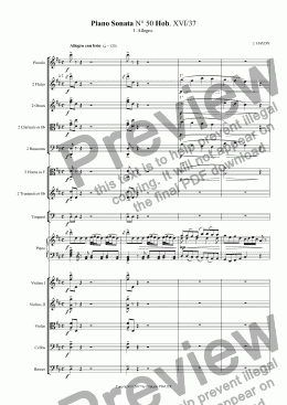 page one of HAYDN Piano Sonata N° 50 I.Allegro.