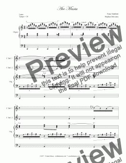 page one of Ave Maria (Duet for C-Instruments - Organ Accompaniment)