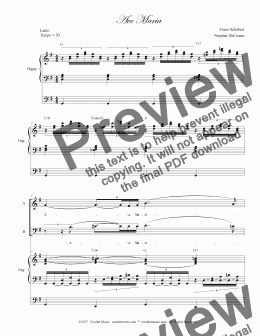 page one of Ave Maria (Duet for Alto and Bass Solo - Organ Accompaniment)