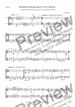 page one of Klarinette Kaleidoscope for Two Clarinets