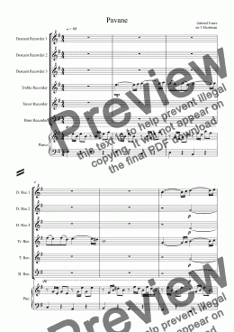 page one of FAURE - Pavane (arr for Recorder Ensemble)