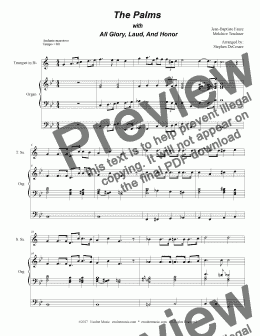 page one of The Palms (with All Glory, Laud, and Honor) (Duet for Soprano & Tenor Saxophone)