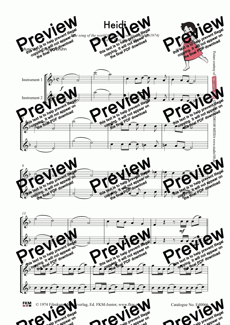 Heidi Download Sheet Music Pdf File