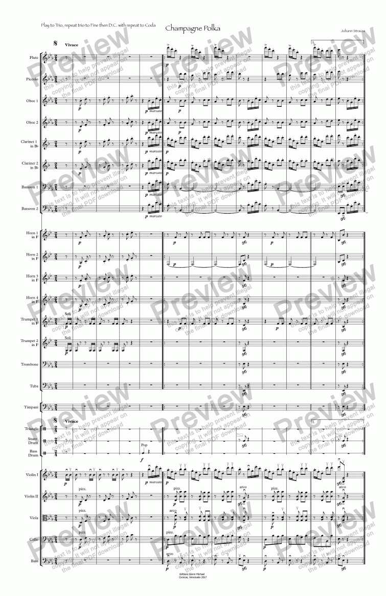 Champagne Polka Download Sheet Music Pdf File