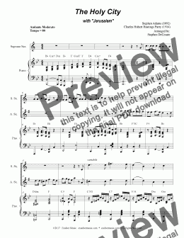 page one of The Holy City (with Jerusalem) (Duet for Tenor and Bass Solo)