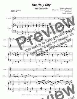 page one of The Holy City (with Jerusalem) (Duet for C-Instruments)