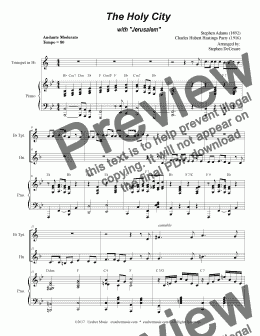 page one of The Holy City (with Jerusalem) (Duet for Bb-Trumpet & French Horn)