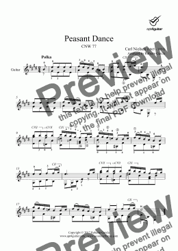 page one of Peasant Dance for solo guitar