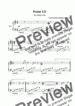 page one of Psalm 121 - harp solo