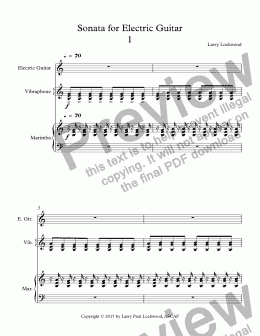 page one of Sonata for Electric Guitar