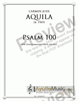 page one of Aquila - Psalm 100 for Unaccompanied SATB Choir